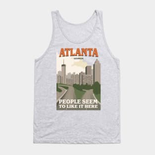 Vintage Atlanta Georgia Cityscape Downtown Skyline Apparel Tank Top